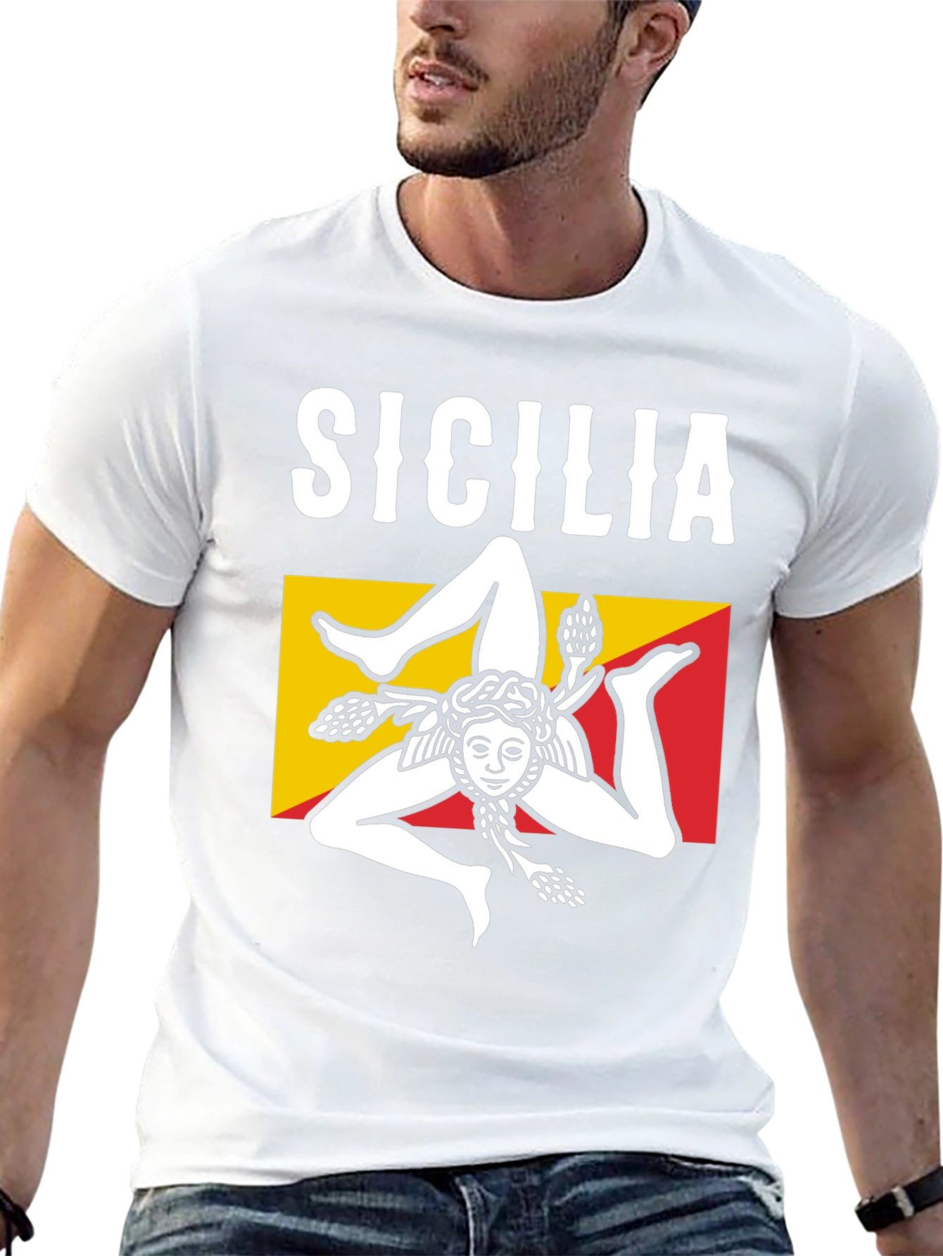 Sicilia T-Shirt Trinacria Symbol Tee