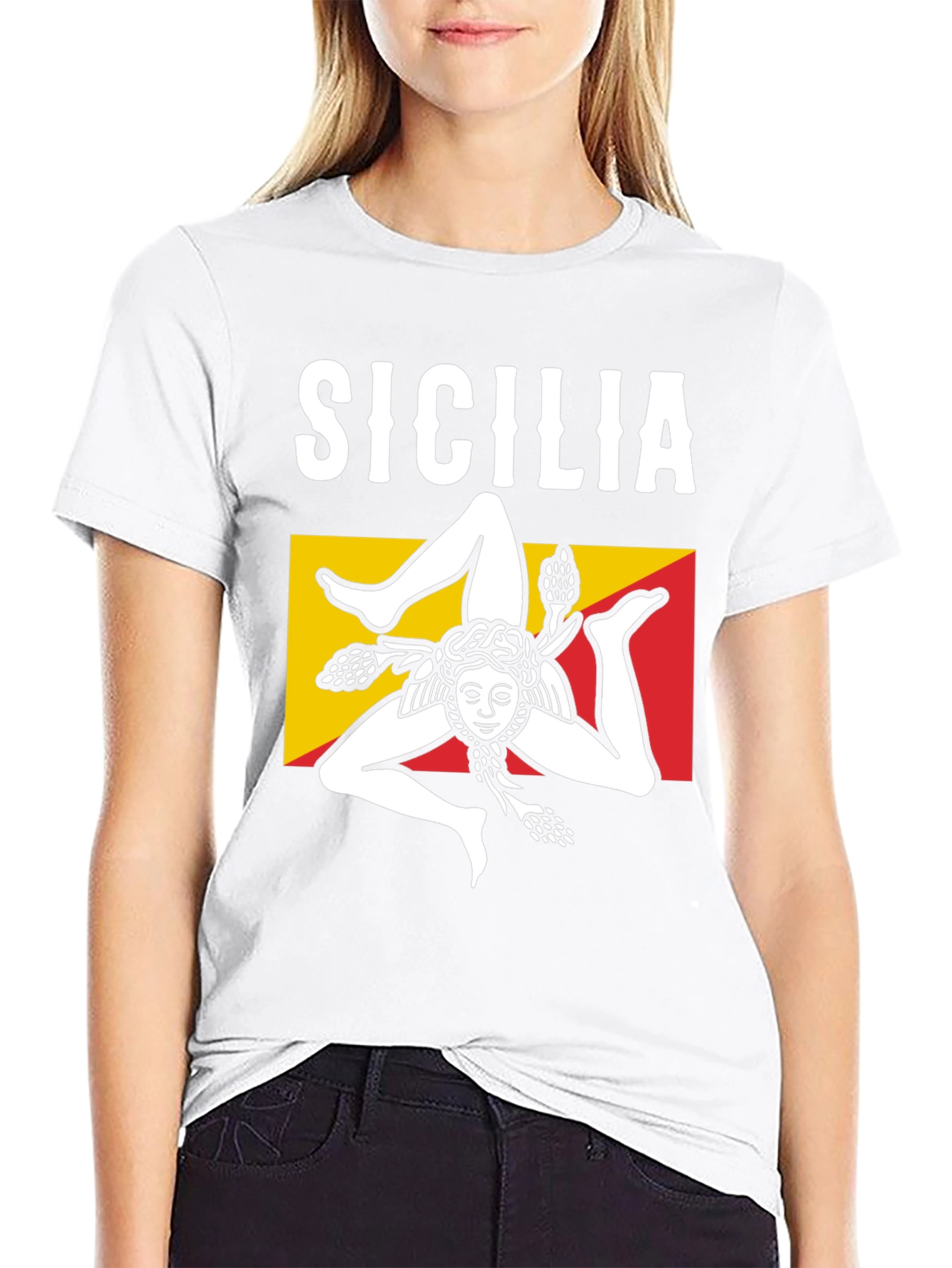 Sicilia T-Shirt Trinacria Symbol Tee