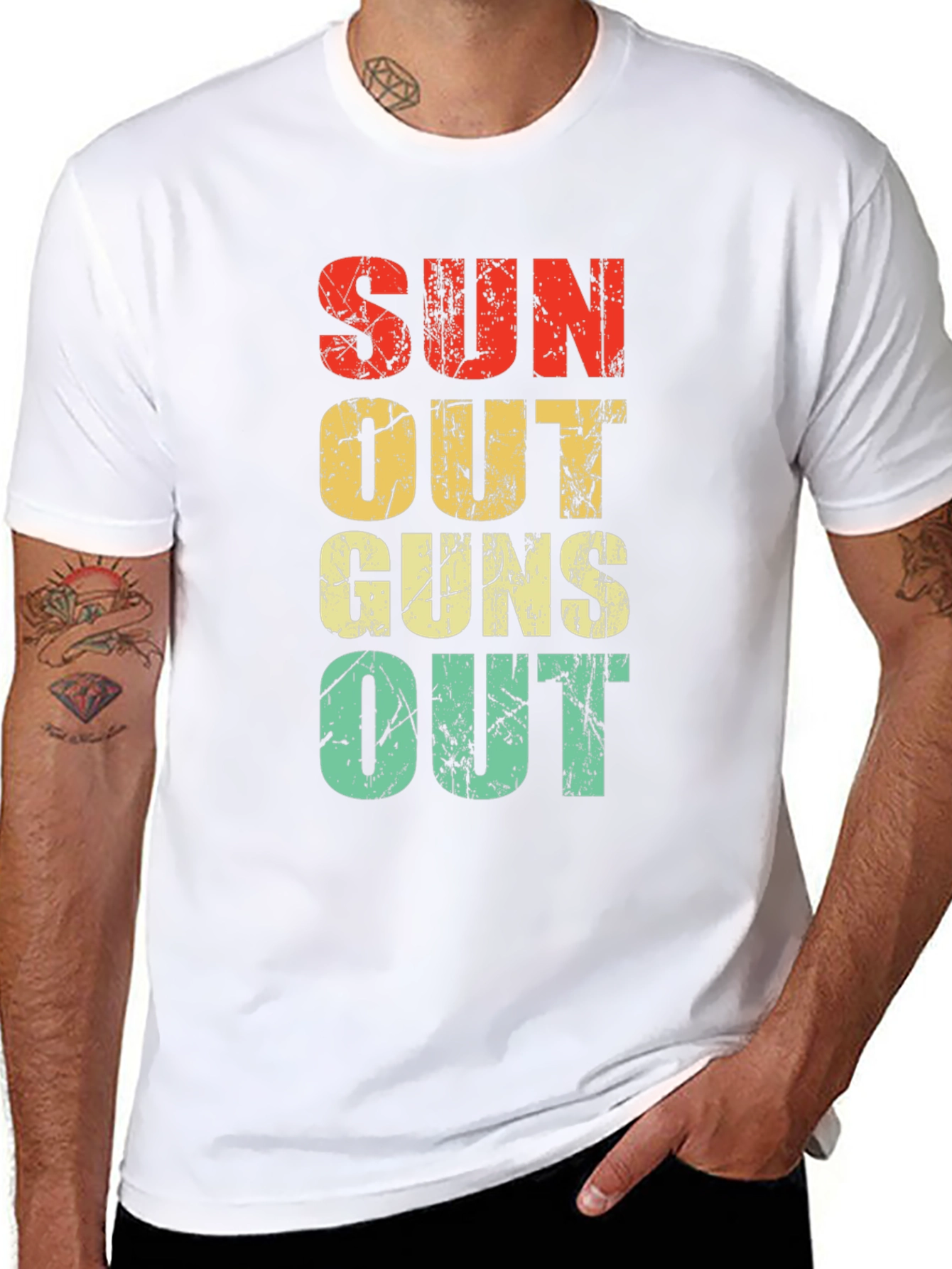 Suns Out Guns Out Retro Graphic Tee