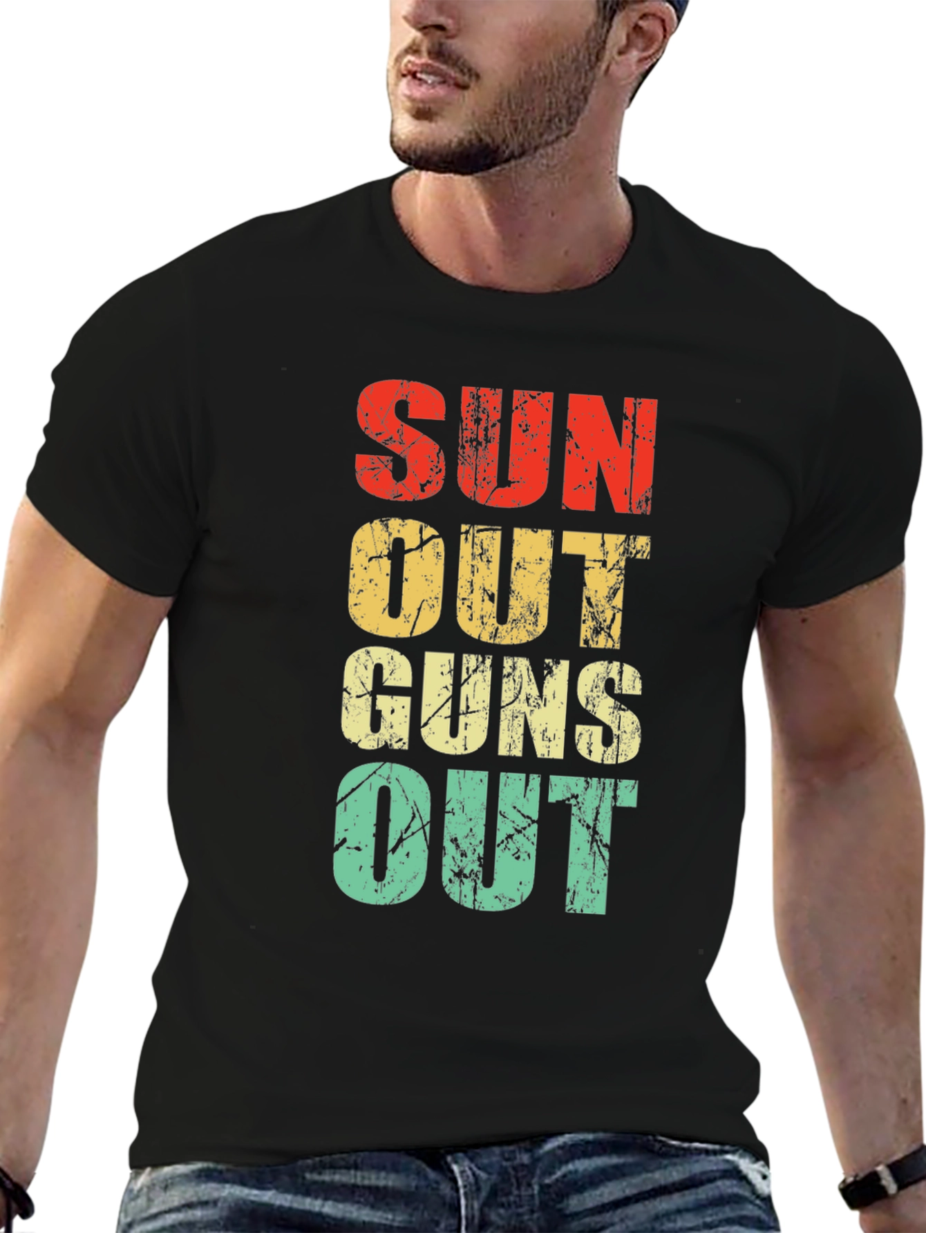 Suns Out Guns Out Retro Graphic Tee