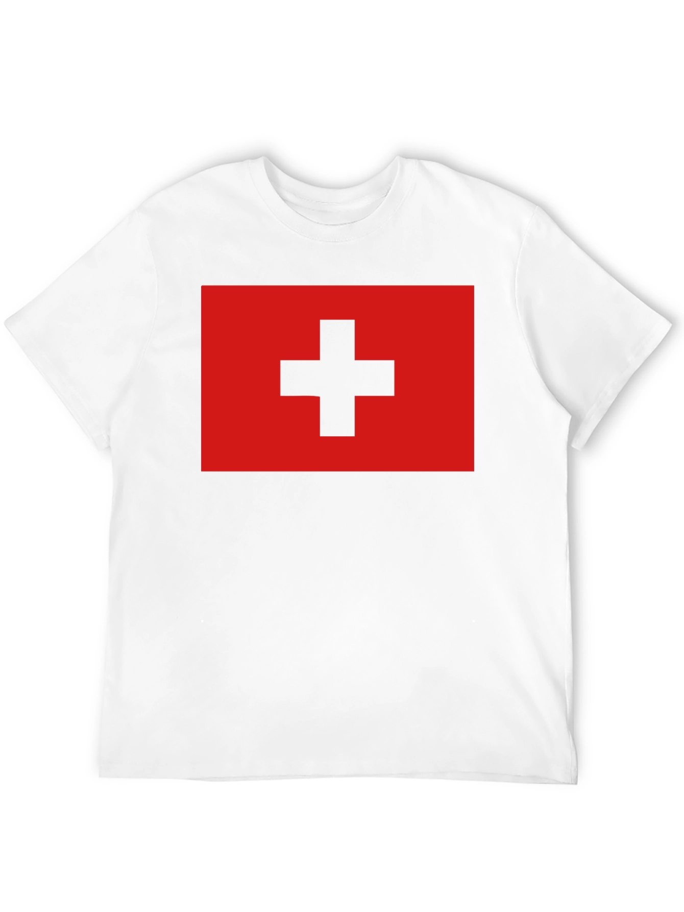 Swiss Flag T-Shirt - Black Cotton Tee