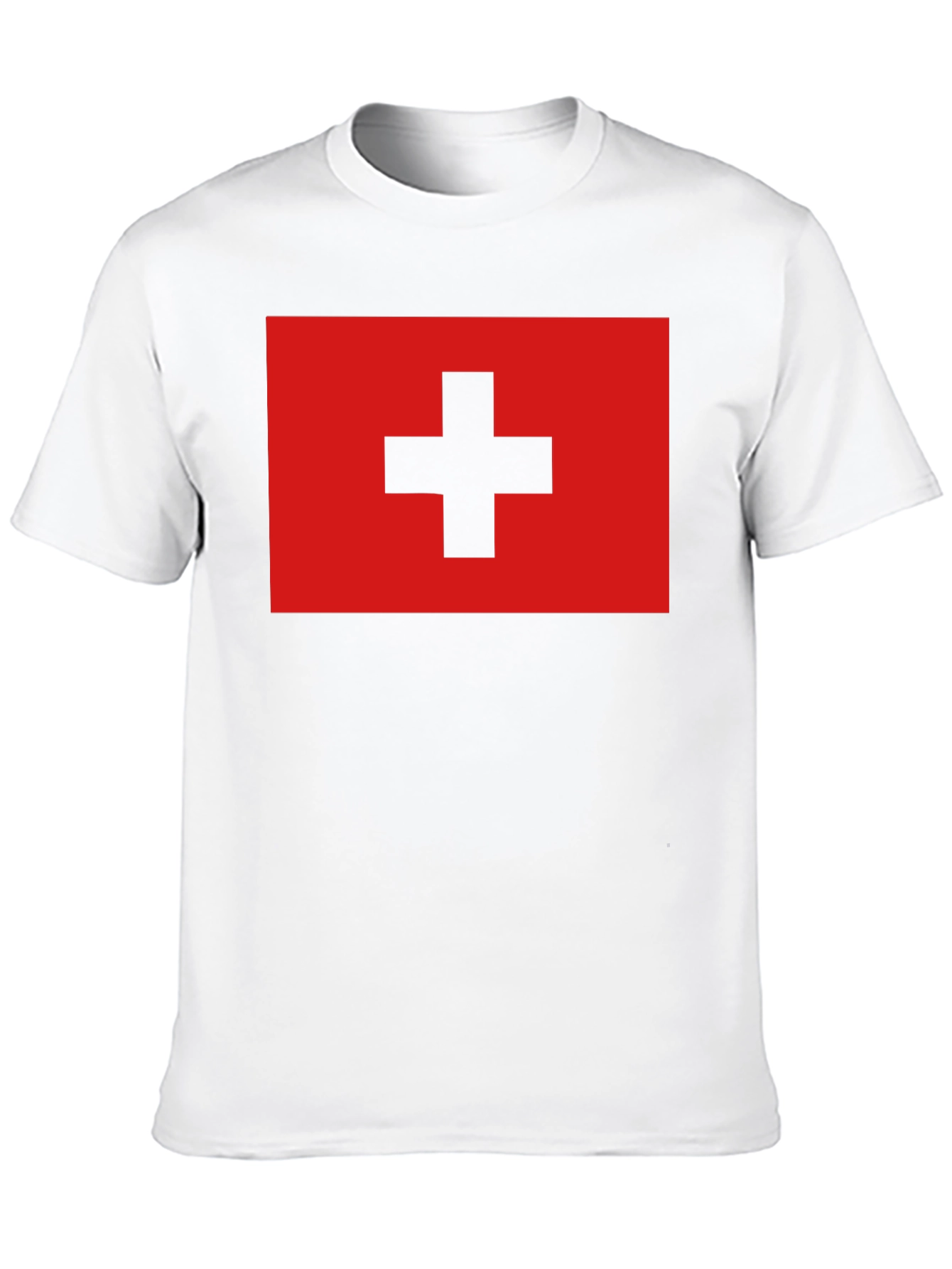 Swiss Flag T-Shirt - Black Cotton Tee