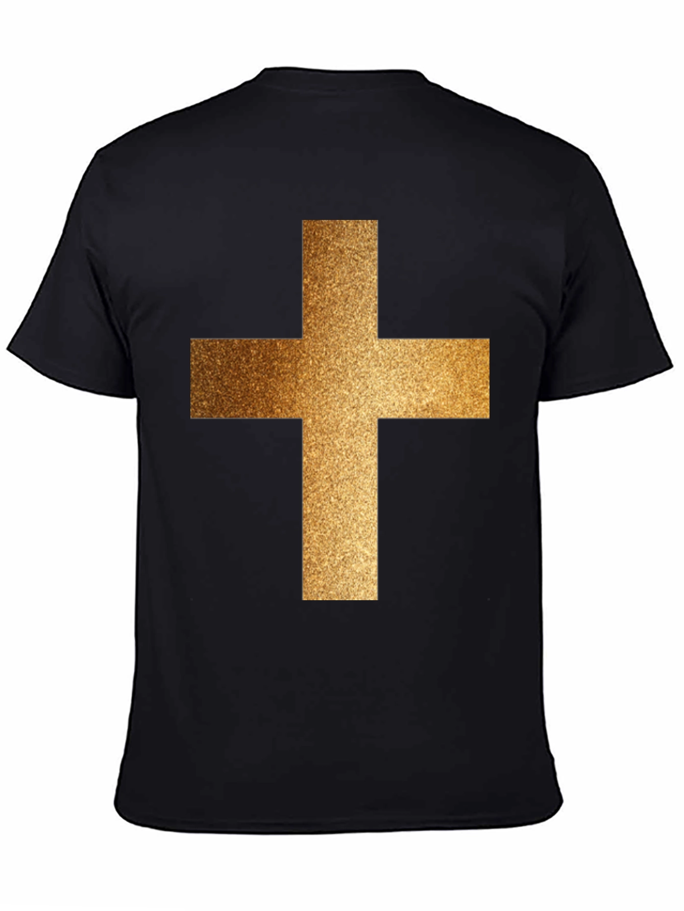 Golden Cross Graphic Black T-Shirt