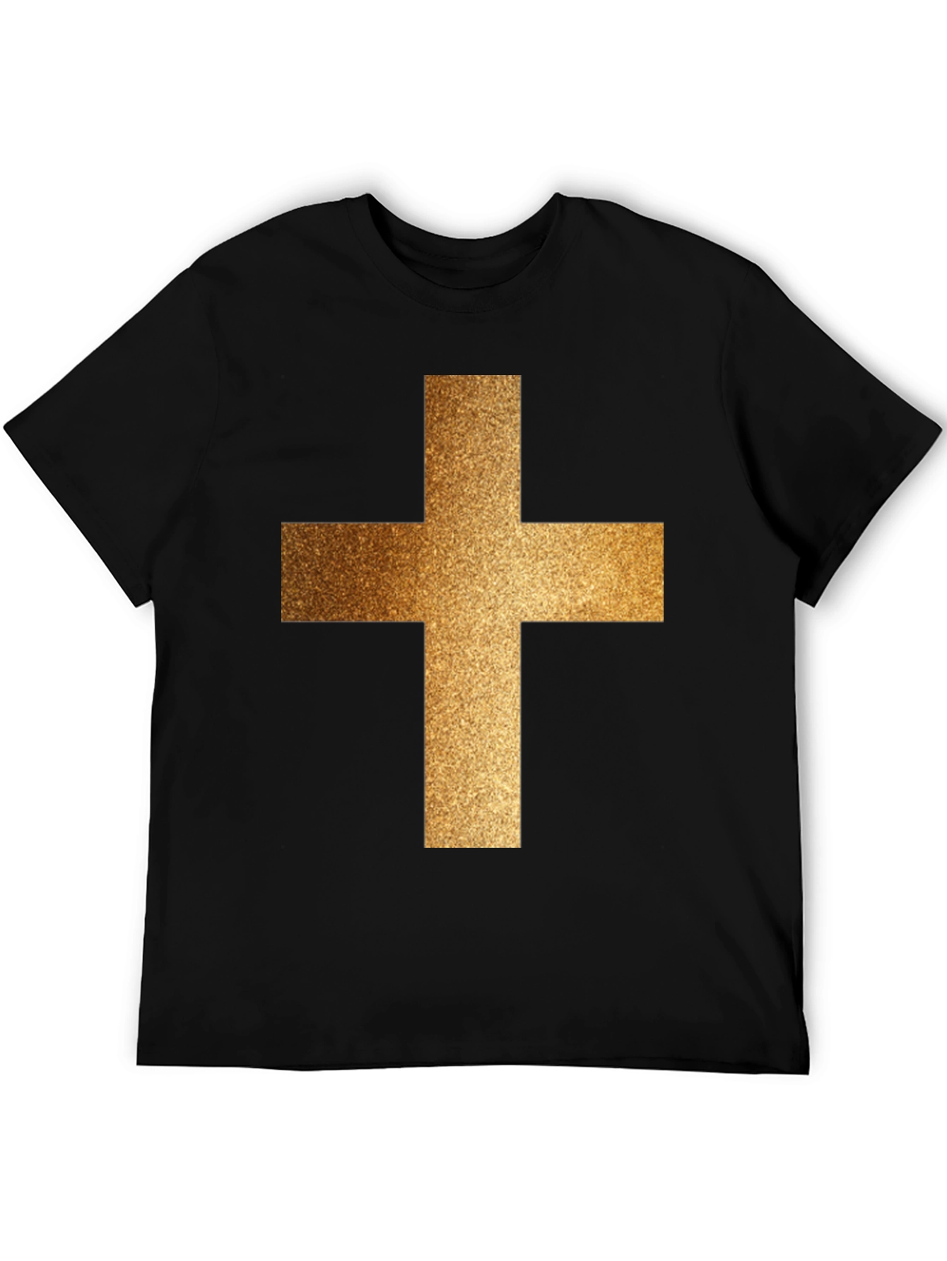 Golden Cross Graphic Black T-Shirt