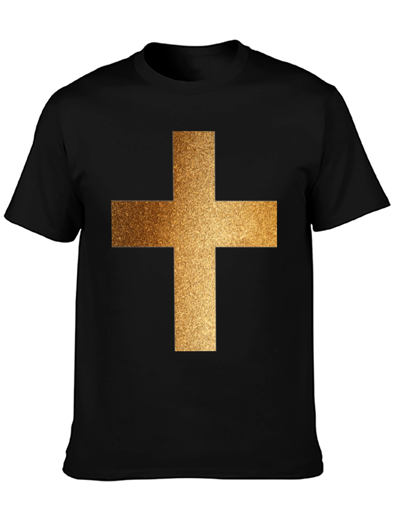 Golden Cross Graphic Black T-Shirt