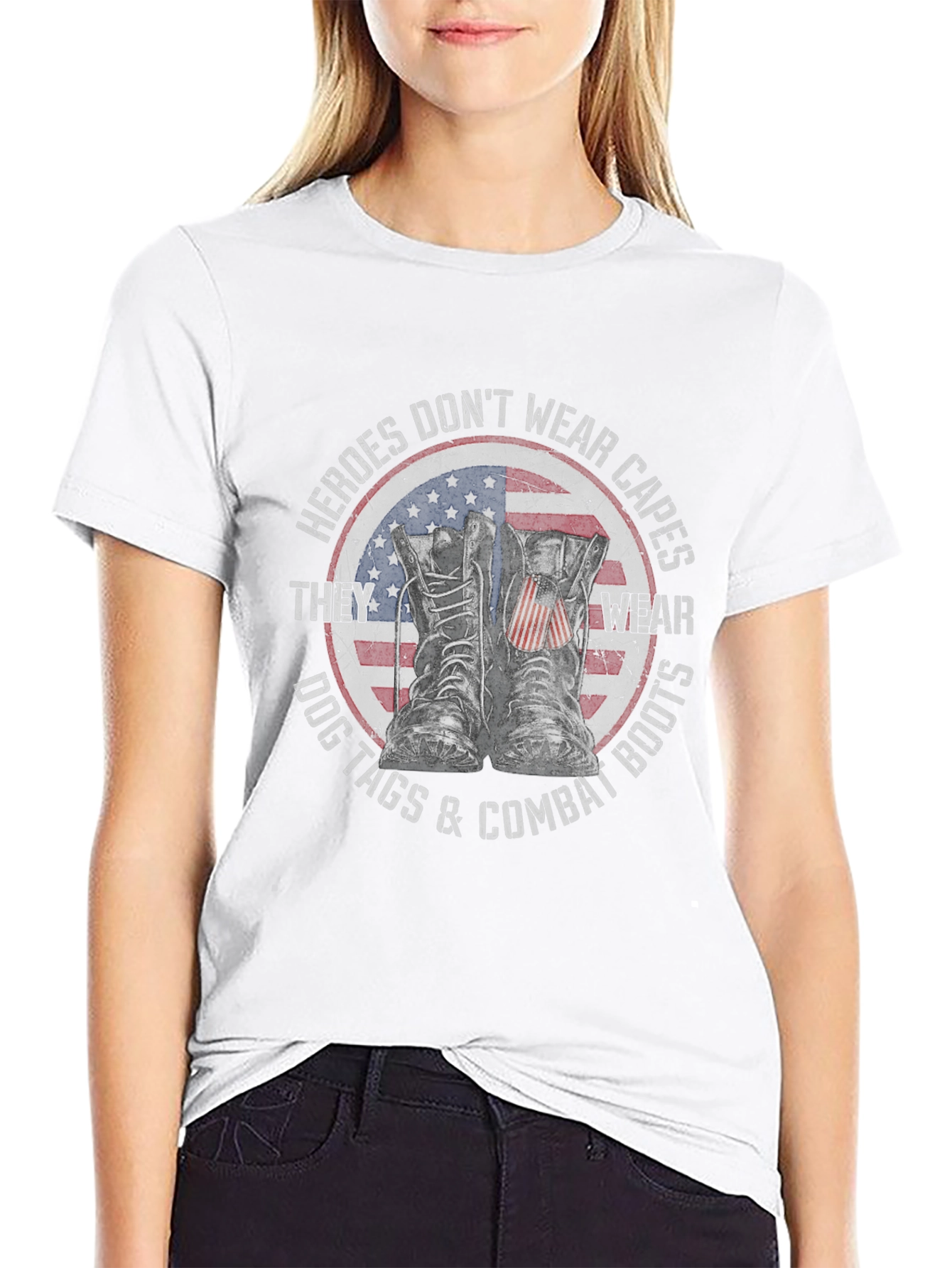 Heroes Dont Wear Capes Patriotic T-Shirt