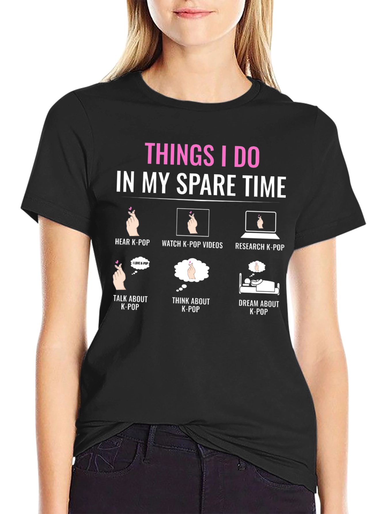 K-Pop Fan T-Shirt: Spare Time Activities Design