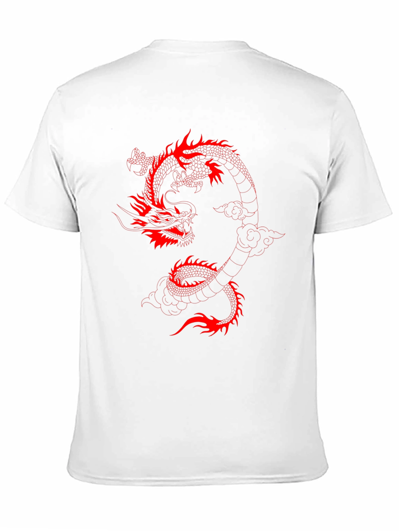 Black T-Shirt with Red Dragon Graphic