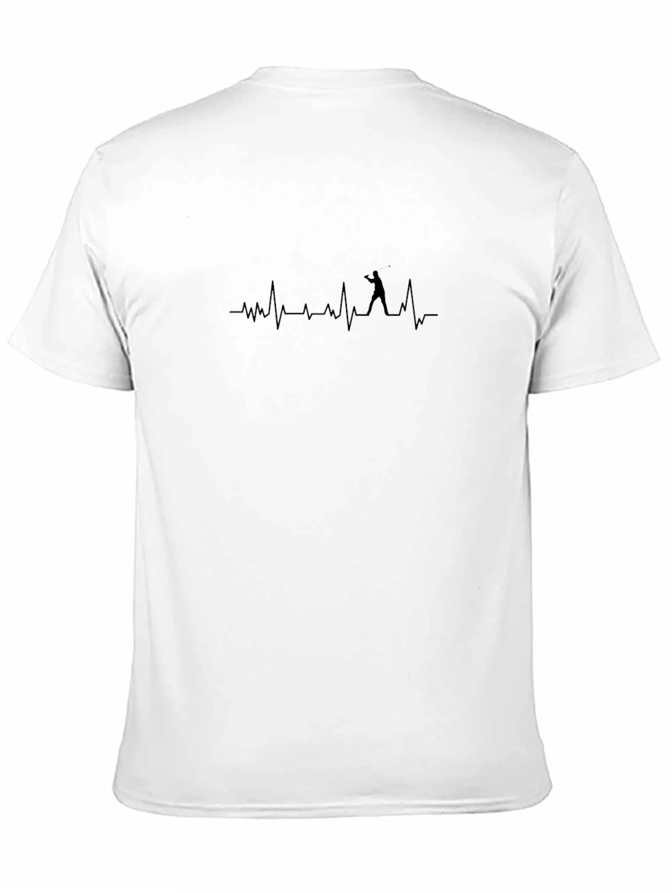 Black T-Shirt with Golf Heartbeat Design