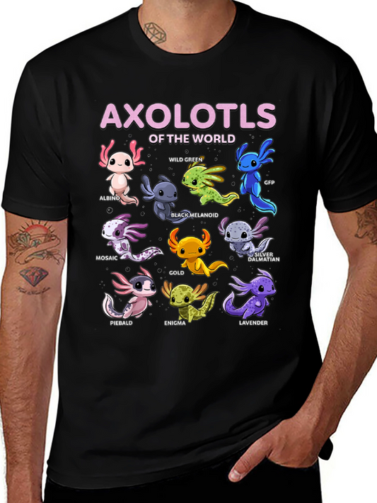 Axolotl Types Graphic T-Shirt