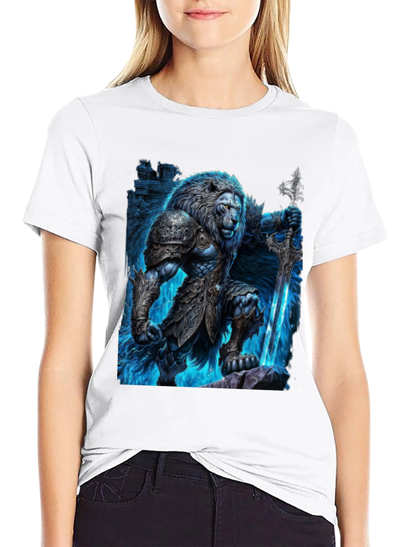 Lion Warrior T-Shirt - Unique Graphic Print