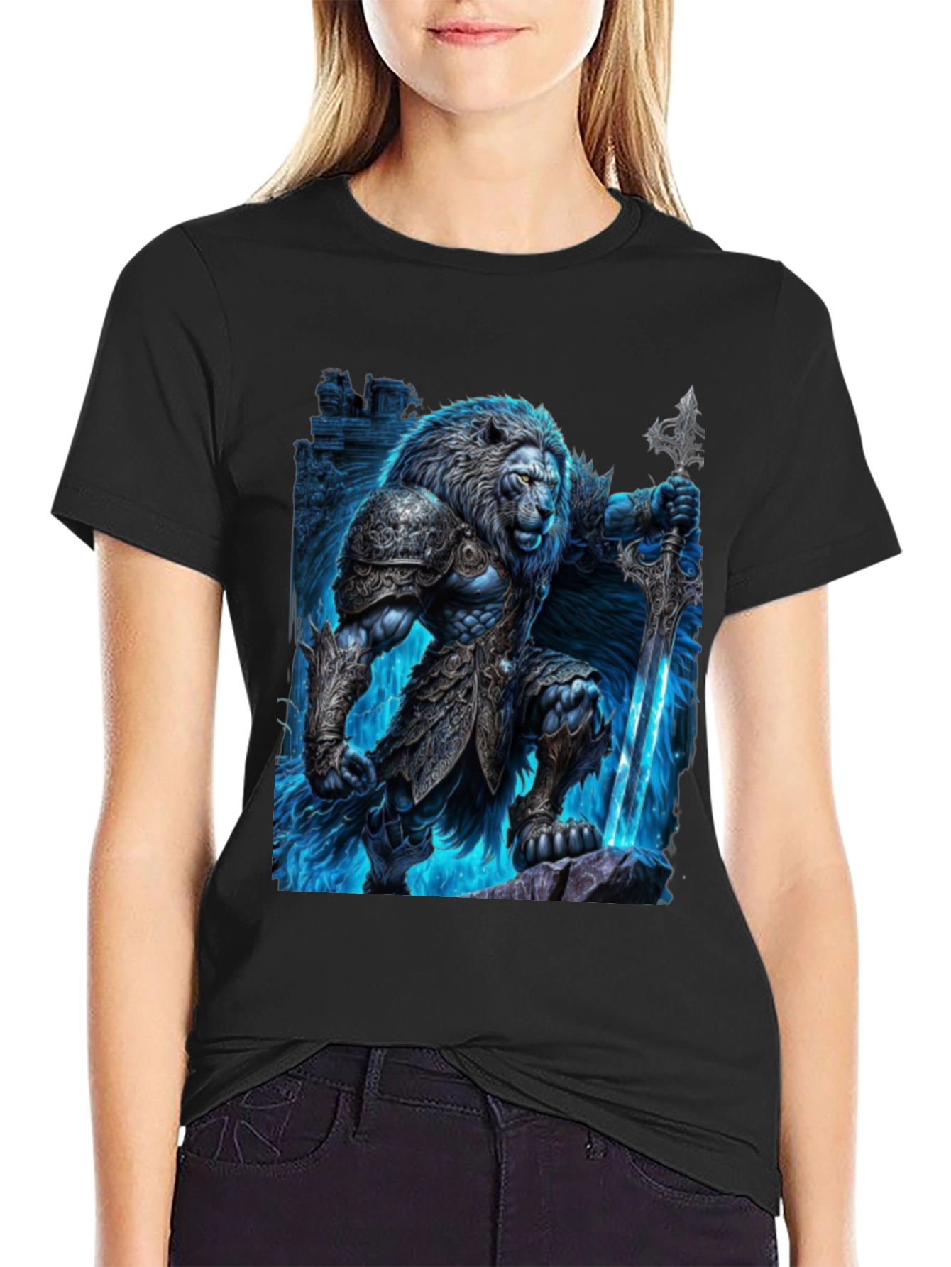 Lion Warrior T-Shirt - Unique Graphic Print