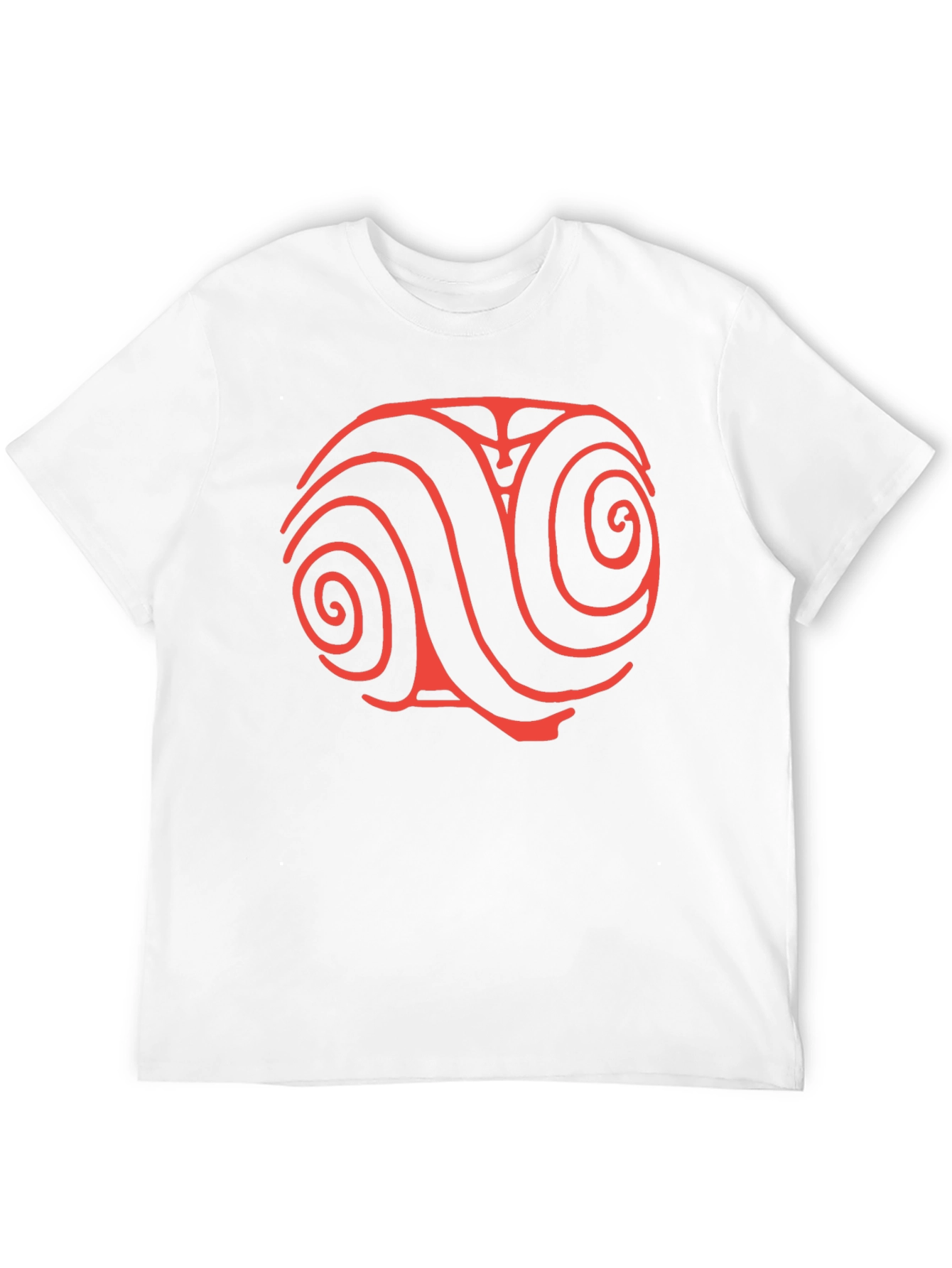 Red Swirl Design Black T-Shirt