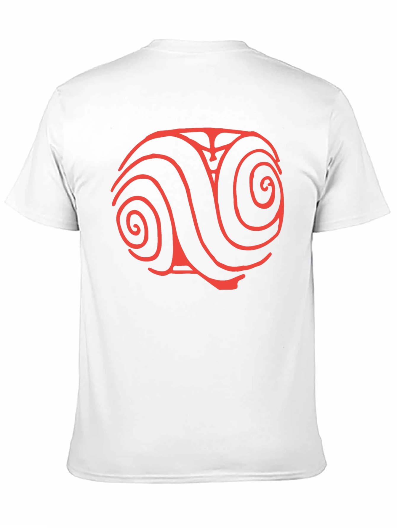 Red Swirl Design Black T-Shirt