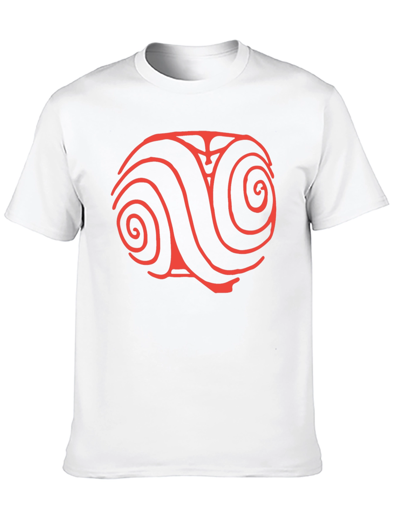Red Swirl Design Black T-Shirt