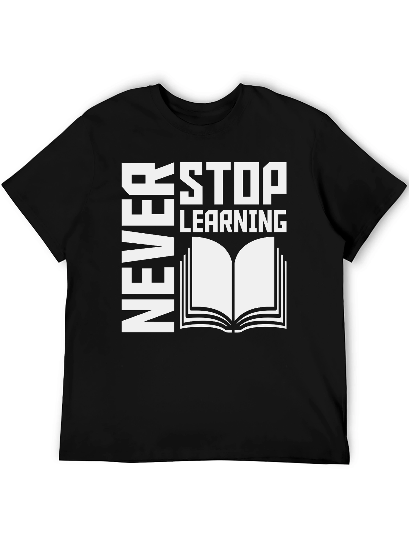 Never Stop Learning T-Shirt Book Graphic Tee