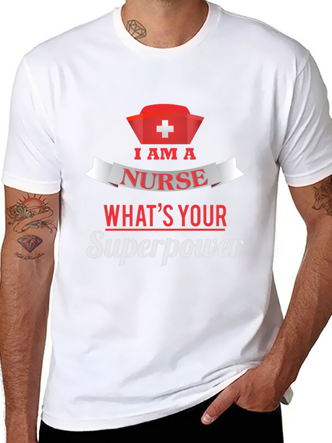 Nurse Superpower T-Shirt - Black Cotton Tee