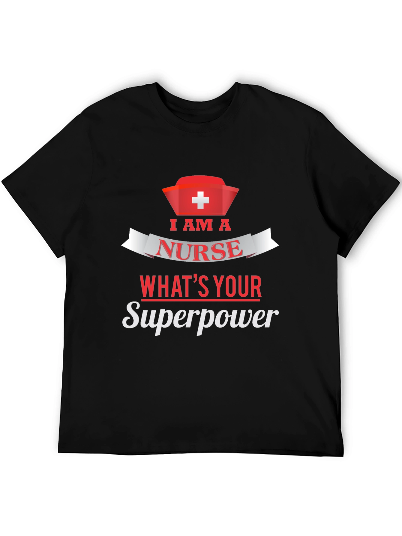 Nurse Superpower T-Shirt - Black Cotton Tee