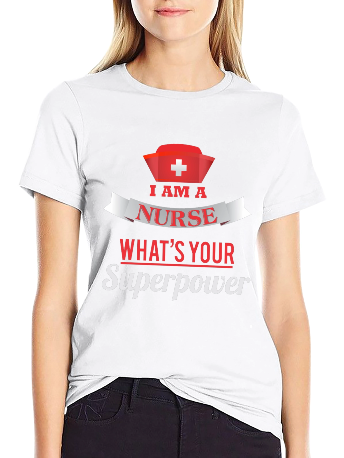 Nurse Superpower T-Shirt - Black Cotton Tee