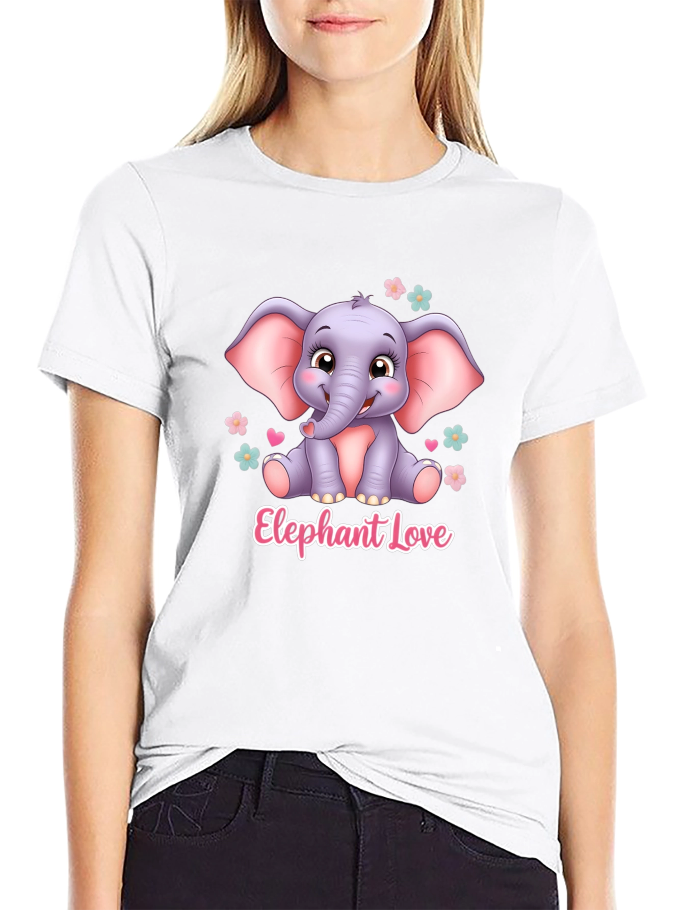 Elephant Love T-Shirt - Cute Animal Design