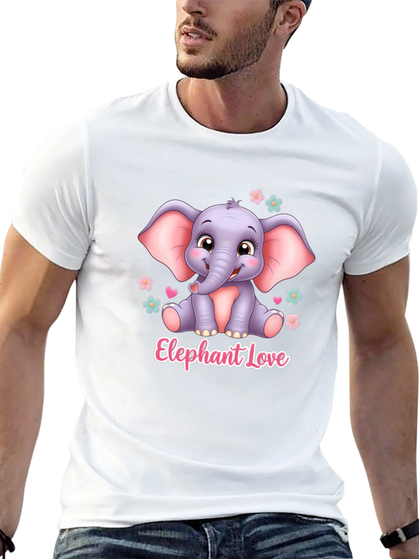 Elephant Love T-Shirt - Cute Animal Design