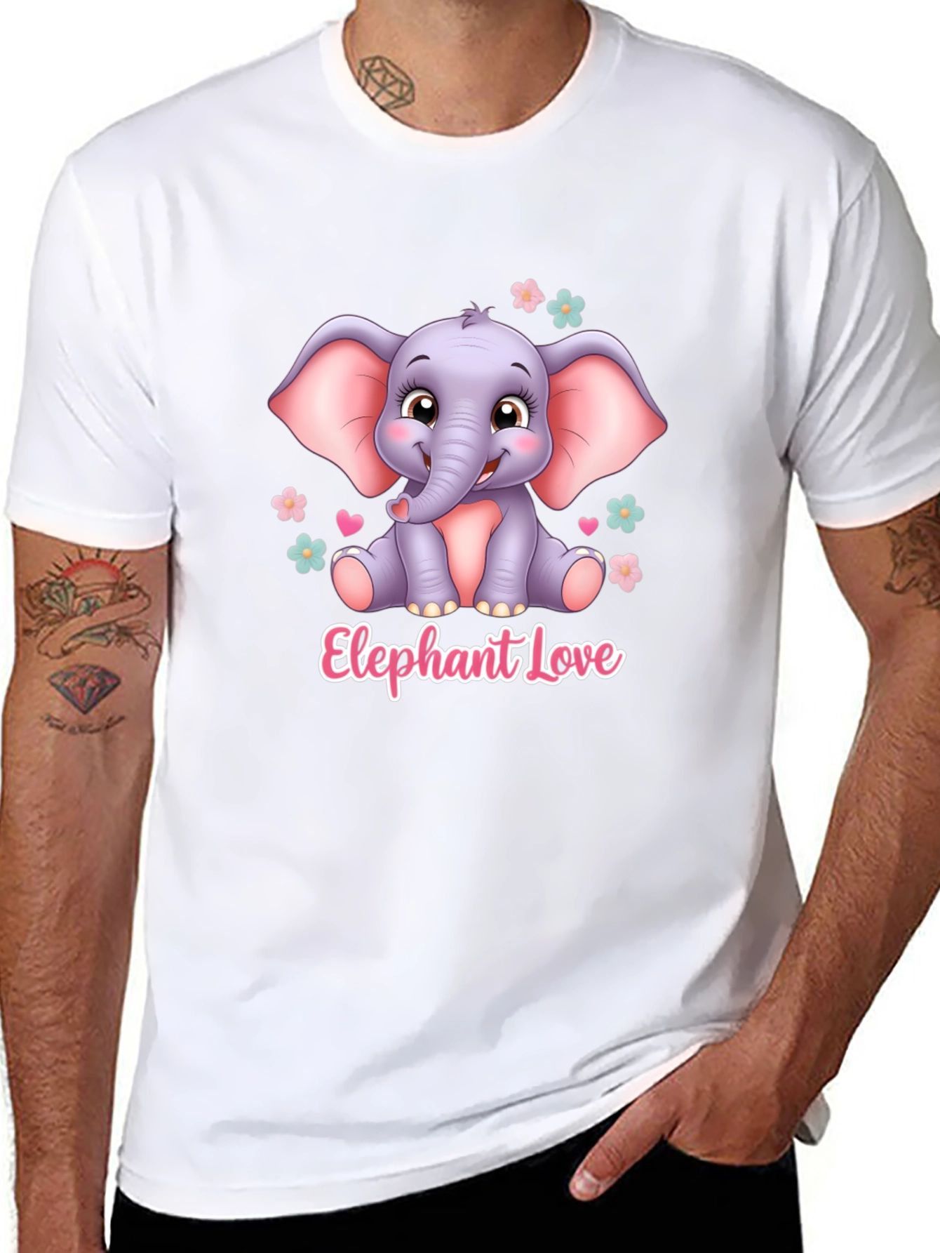 Elephant Love T-Shirt - Cute Animal Design