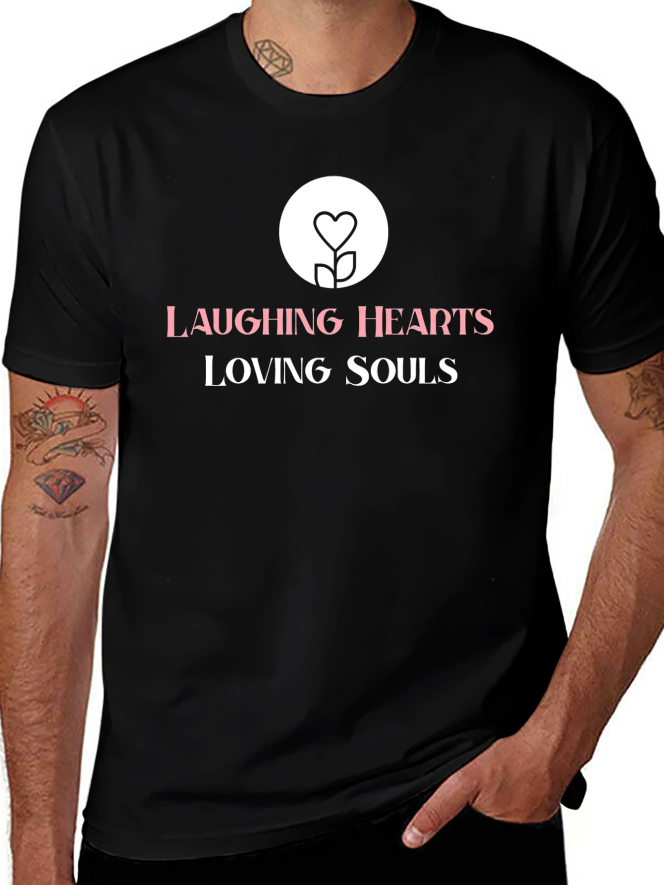 Laughing Hearts Loving Souls Black T-Shirt