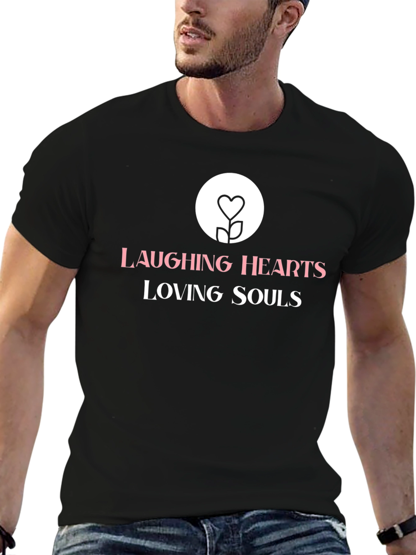 Laughing Hearts Loving Souls Black T-Shirt