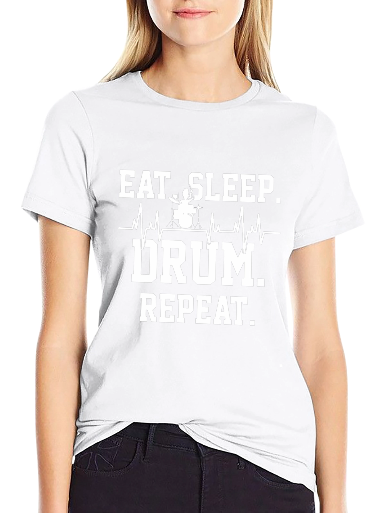 Eat Sleep Drum Repeat Mens Black T-Shirt