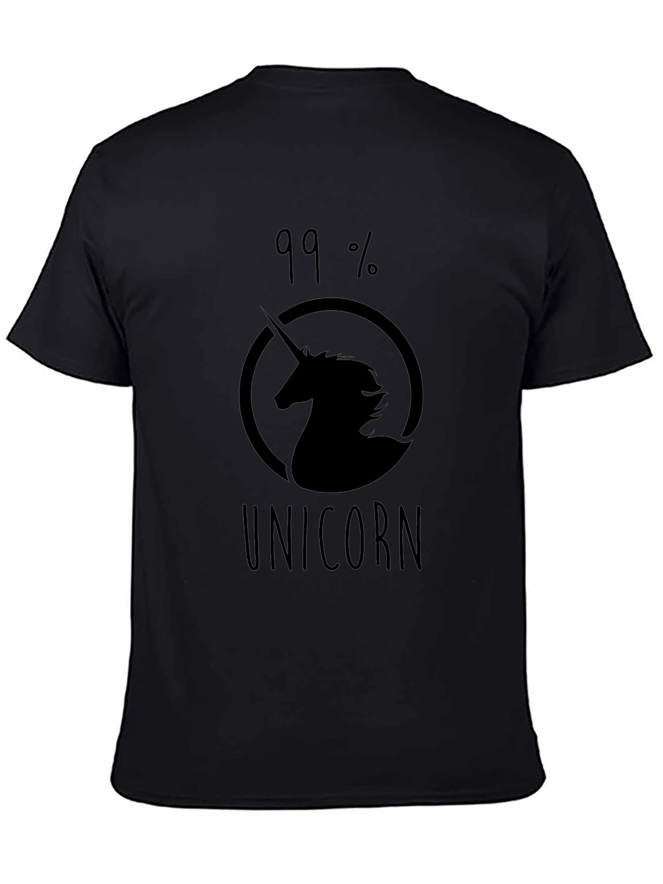 99% Unicorn Black Graphic T-Shirt