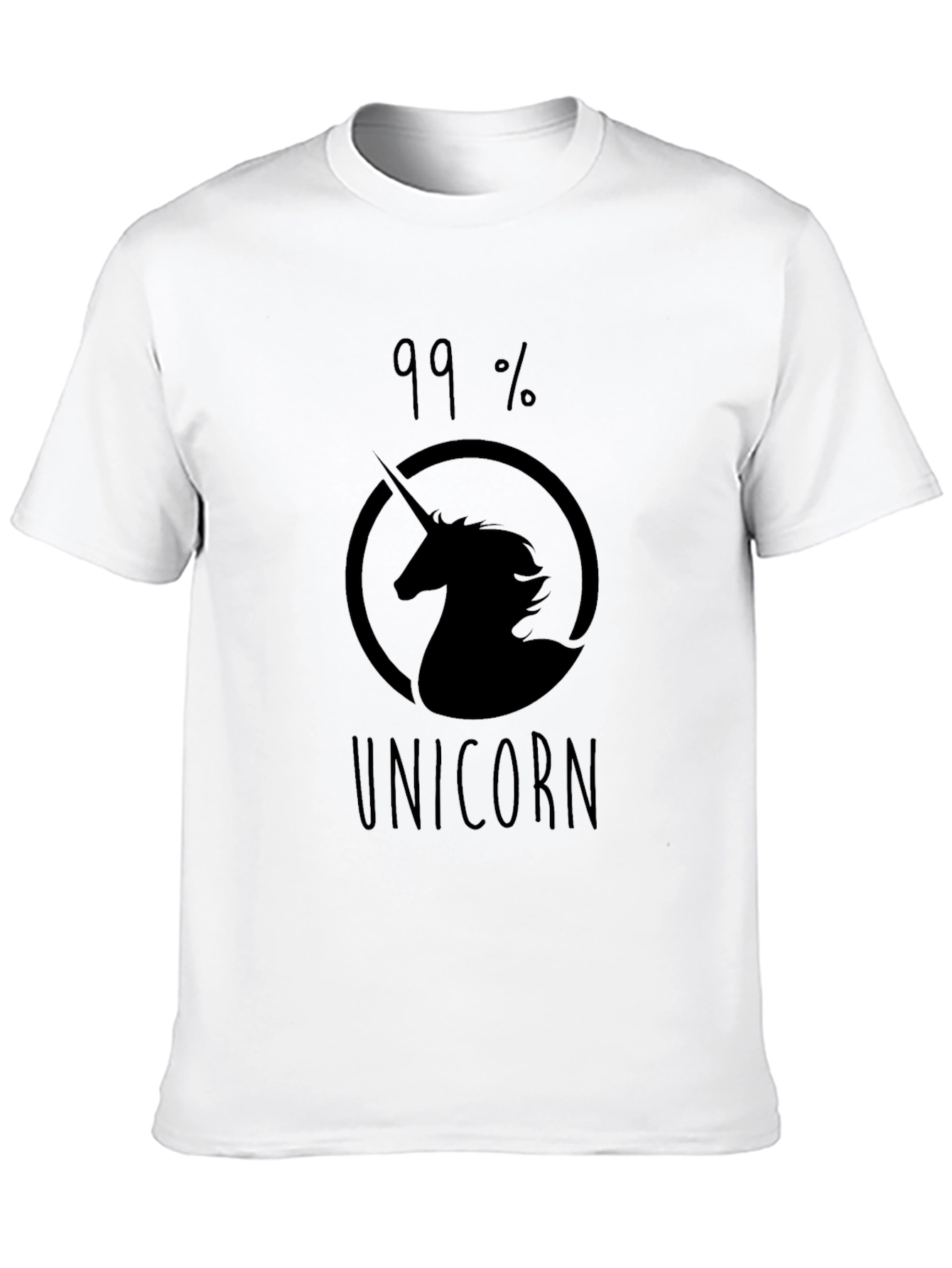 99% Unicorn Black Graphic T-Shirt