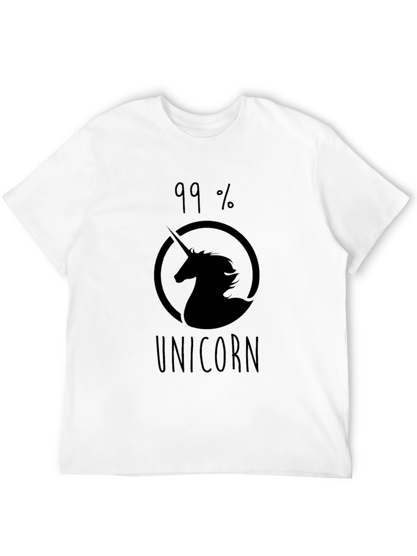 99% Unicorn Black Graphic T-Shirt