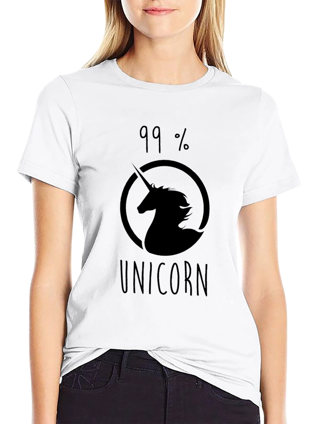 99% Unicorn Black Graphic T-Shirt