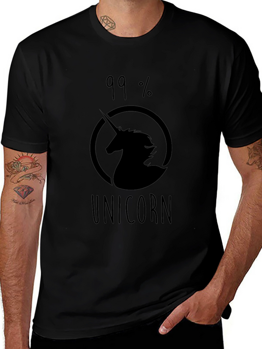 99% Unicorn Black Graphic T-Shirt