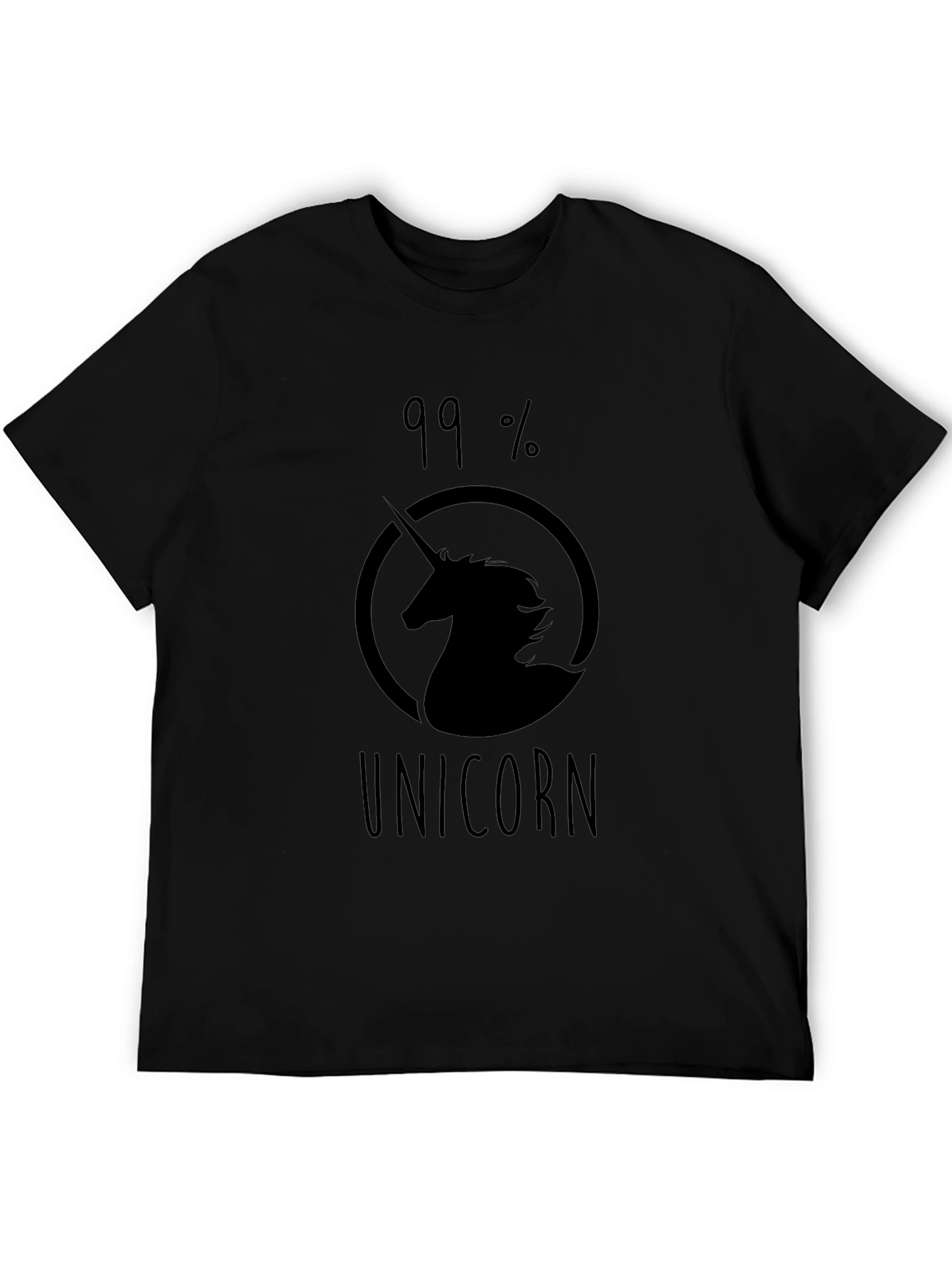 99% Unicorn Black Graphic T-Shirt