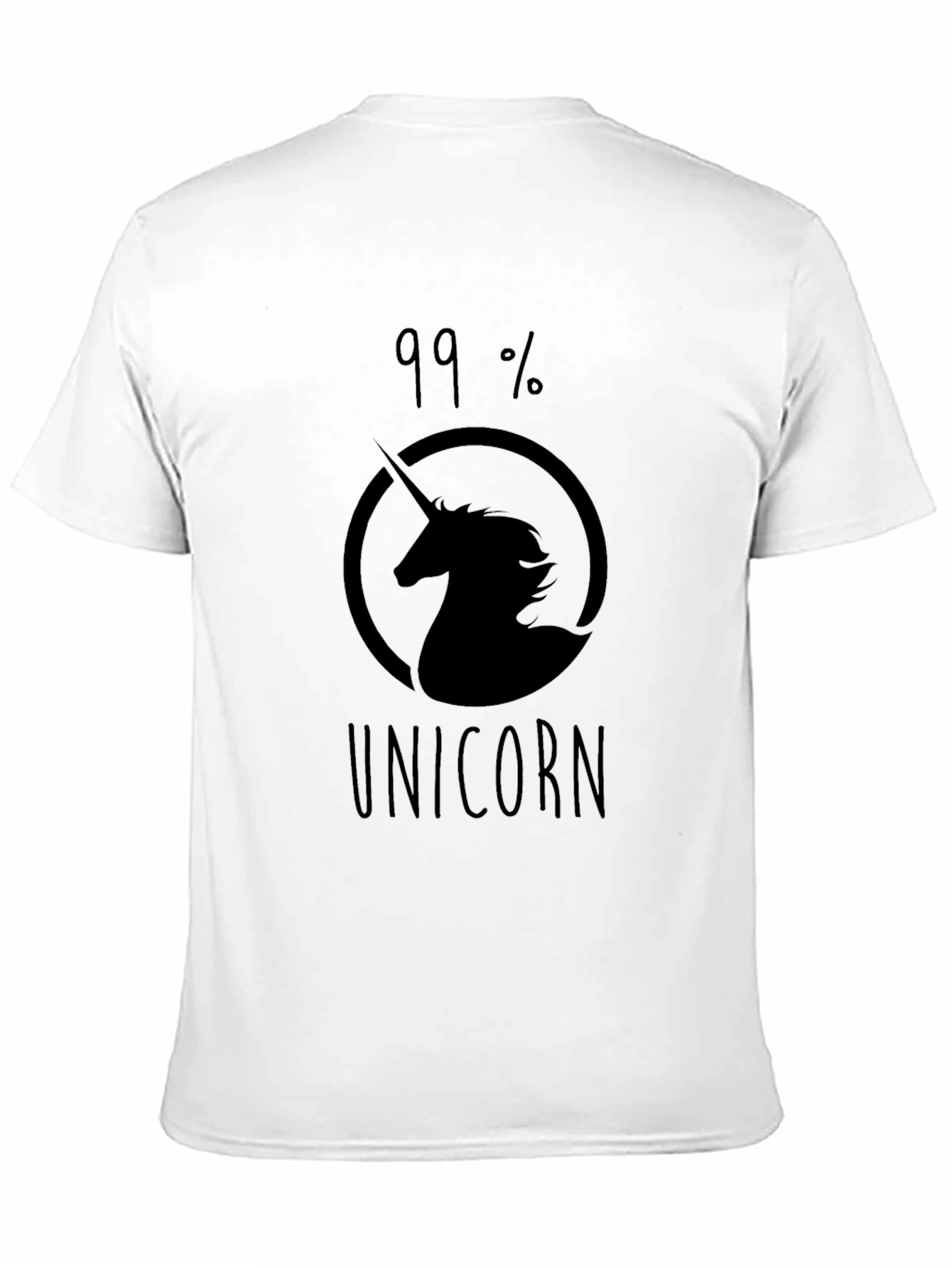 99% Unicorn Black Graphic T-Shirt