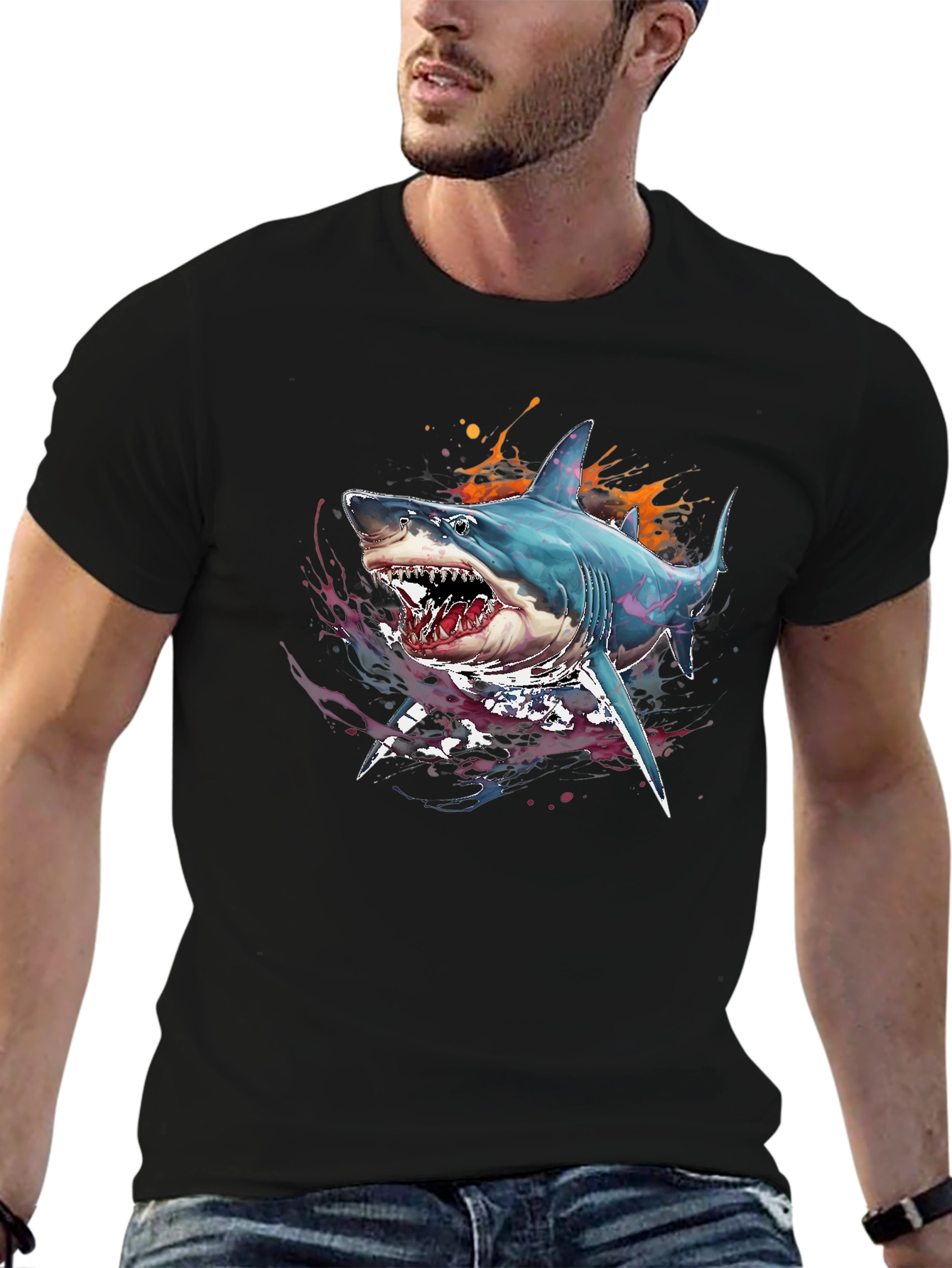 Shark Graphic Print Tee