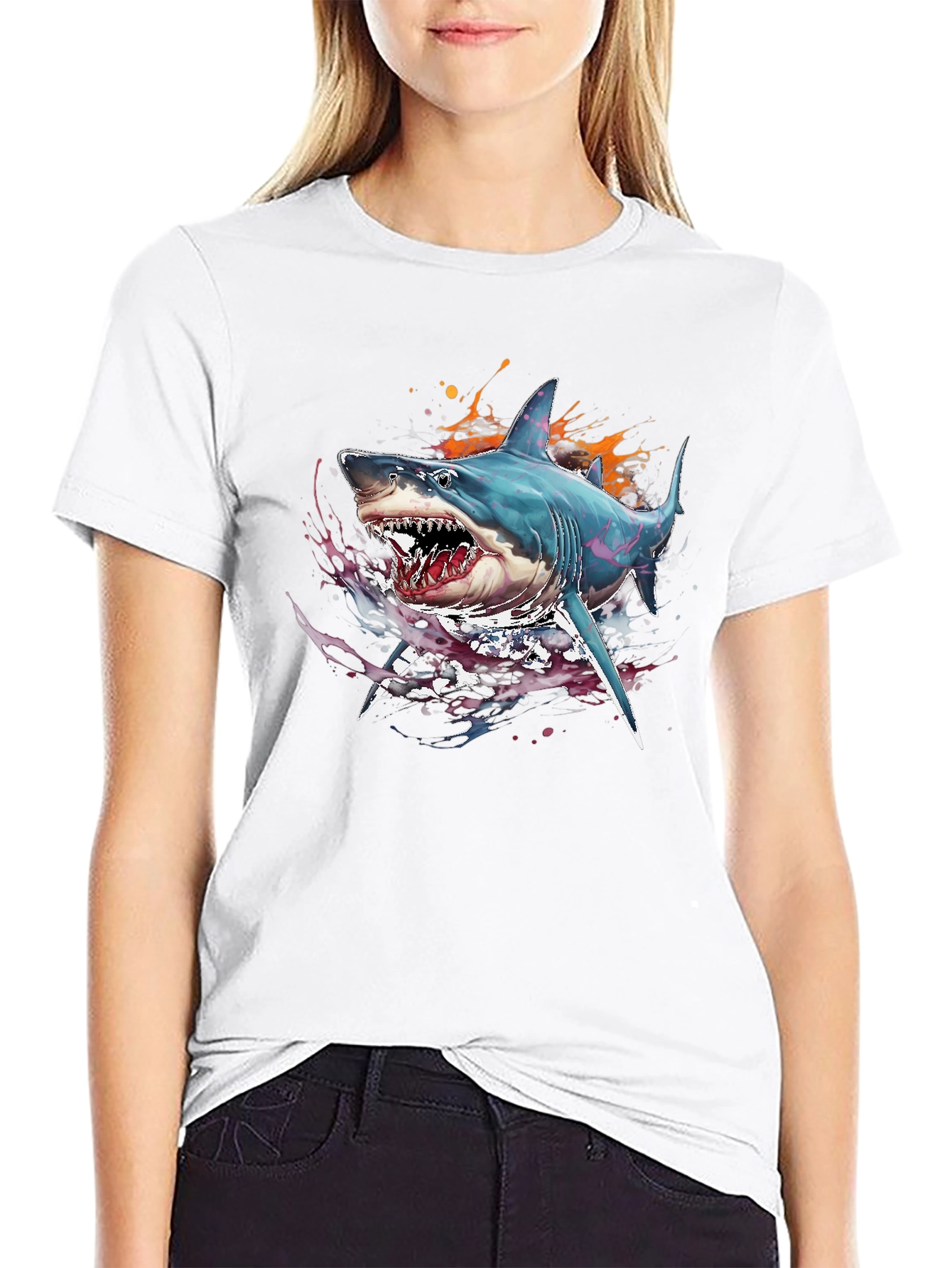Shark Graphic Print Tee