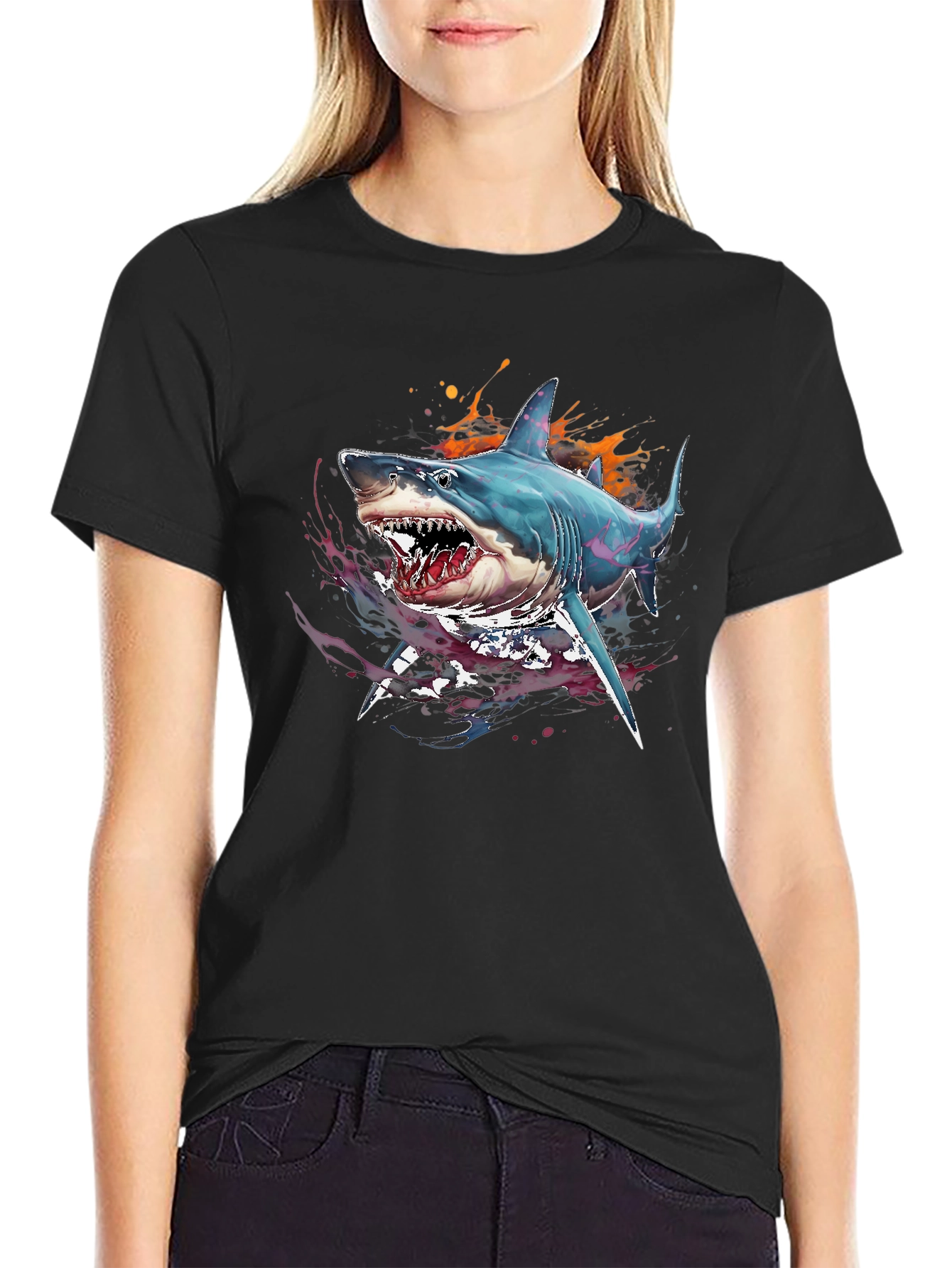 Shark Graphic Print Tee