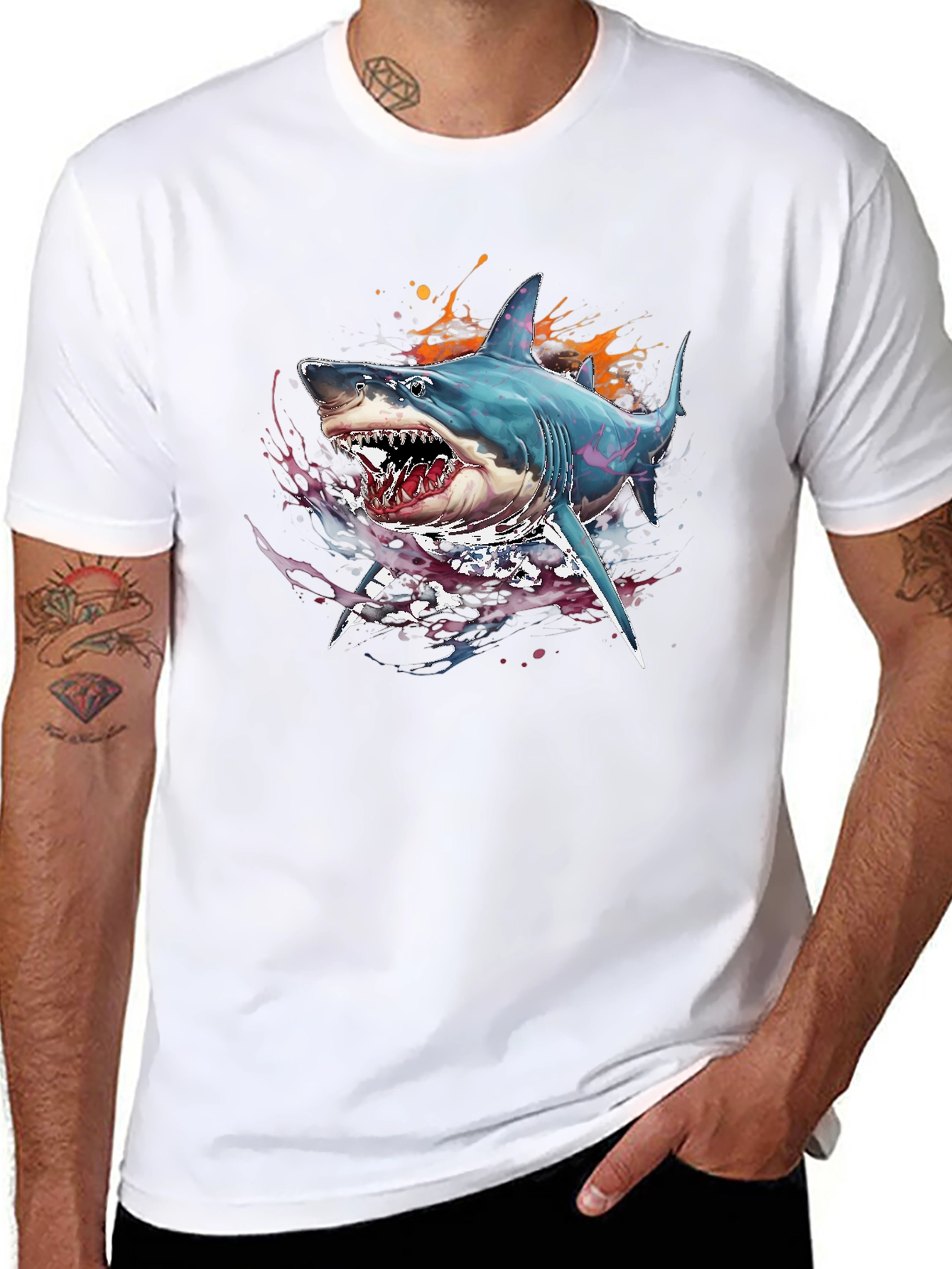 Shark Graphic Print Tee
