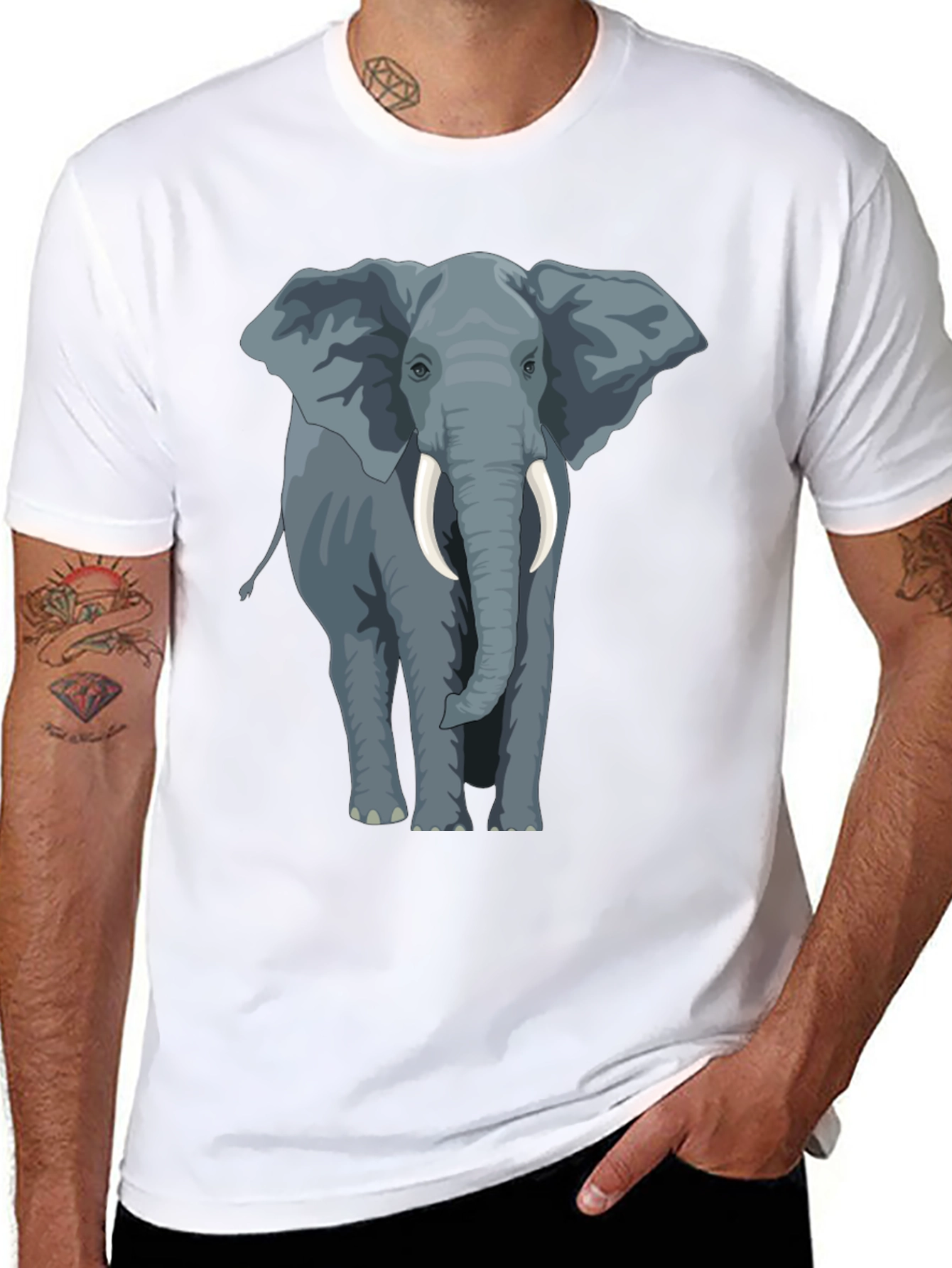 Elephant Graphic Tee - Mens Black T-Shirt