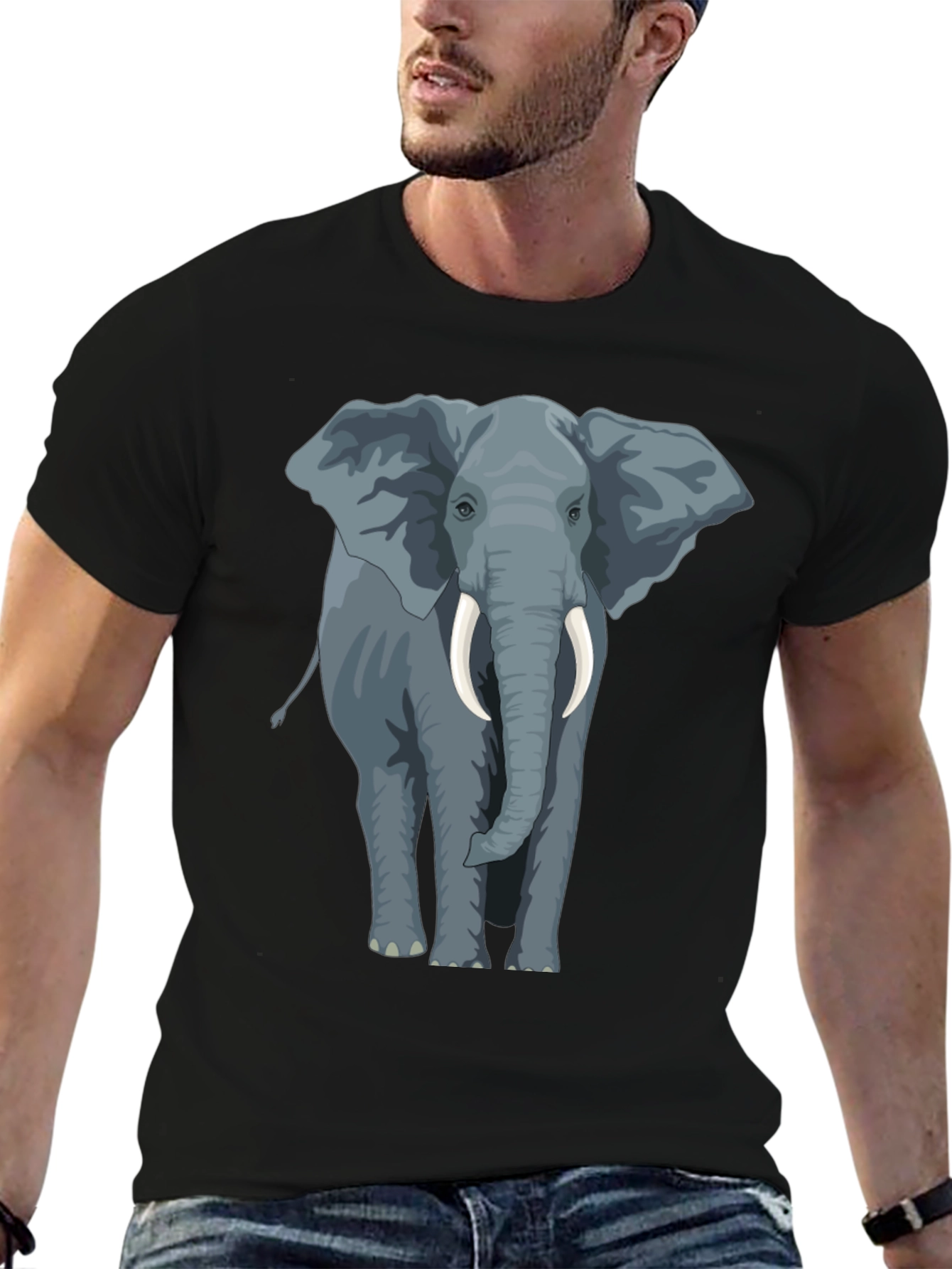 Elephant Graphic Tee - Mens Black T-Shirt