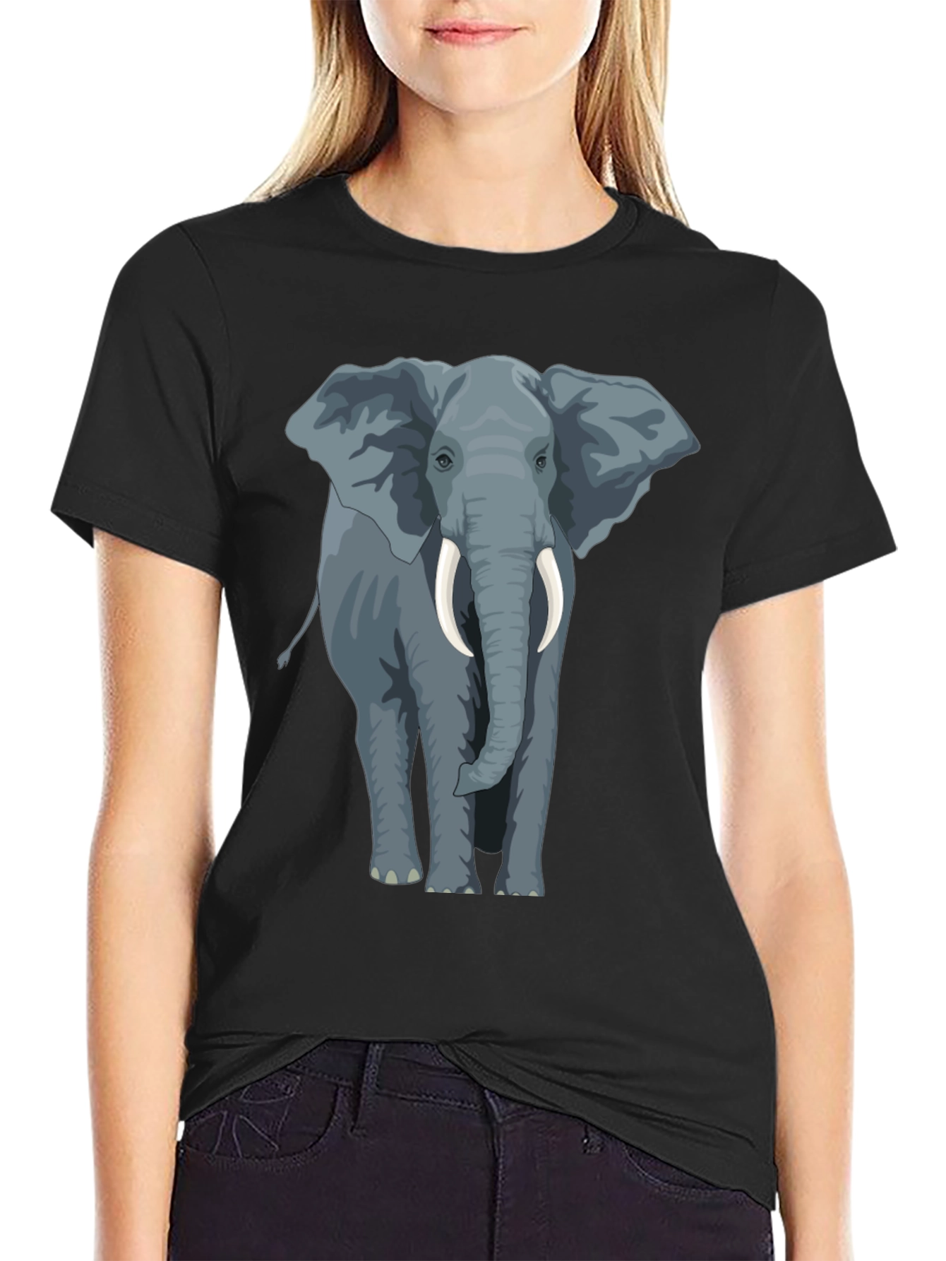 Elephant Graphic Tee - Mens Black T-Shirt