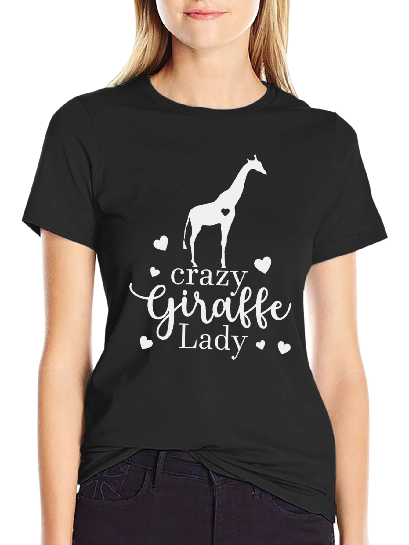 Crazy Giraffe Lady T-Shirt - Womens Animal Lover Tee