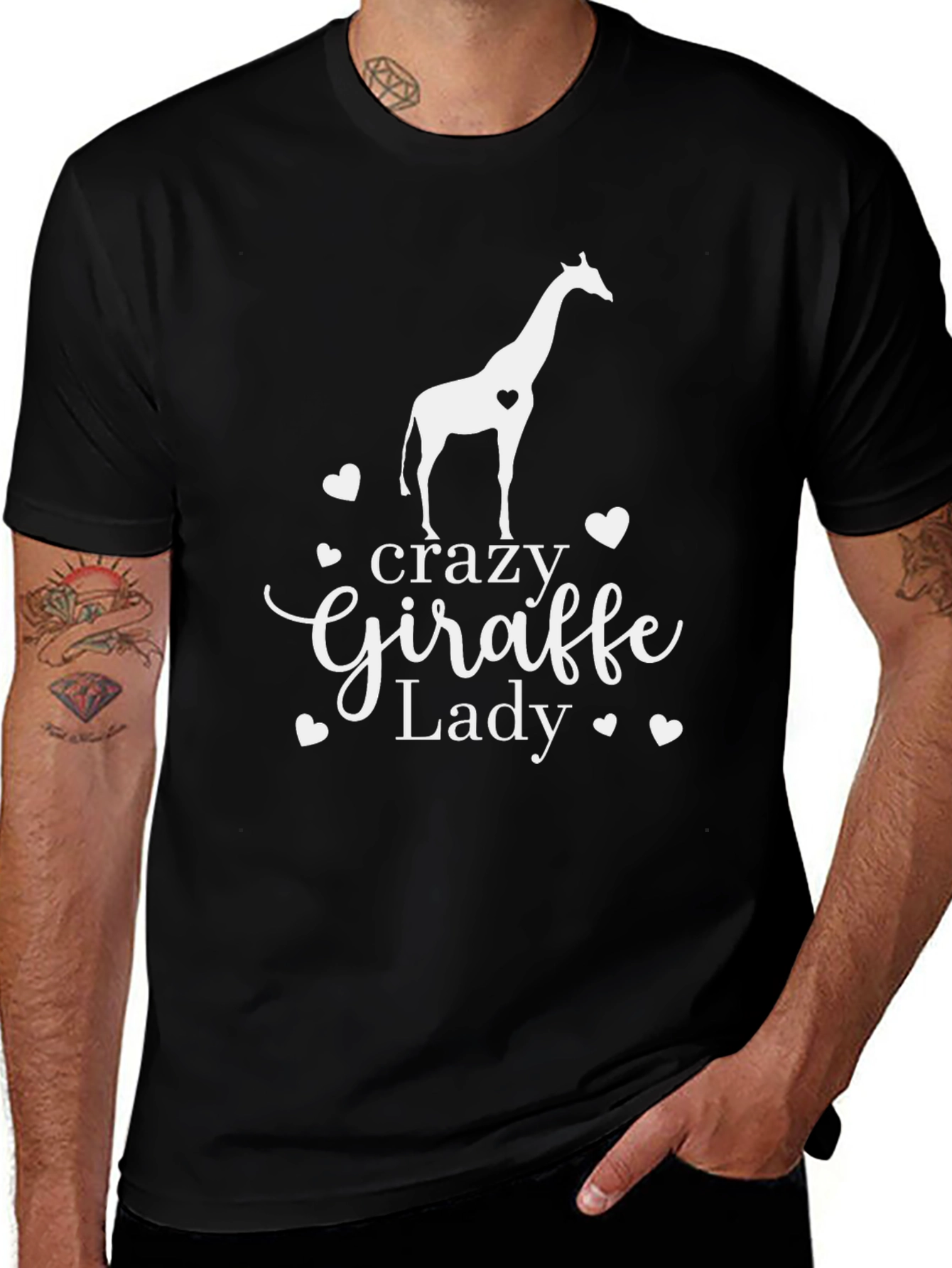 Crazy Giraffe Lady T-Shirt - Womens Animal Lover Tee