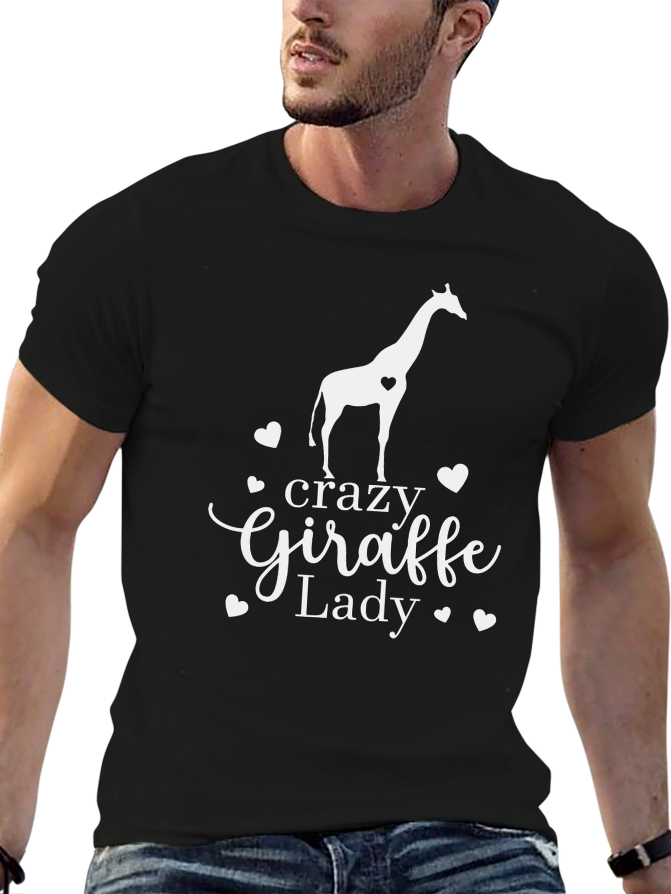 Crazy Giraffe Lady T-Shirt - Womens Animal Lover Tee