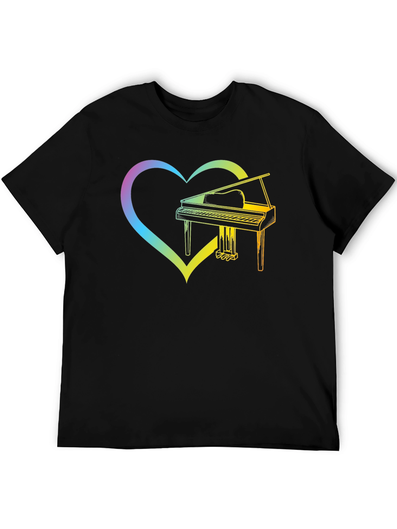 Rainbow Piano Heart Graphic Tee