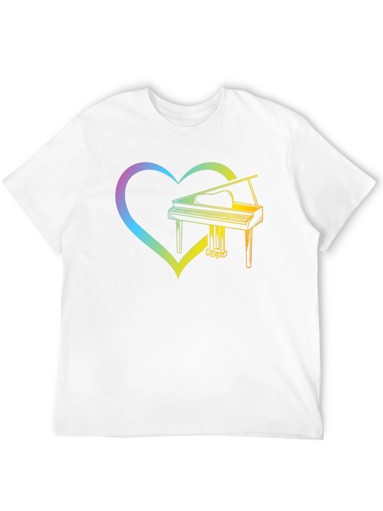 Rainbow Piano Heart Graphic Tee