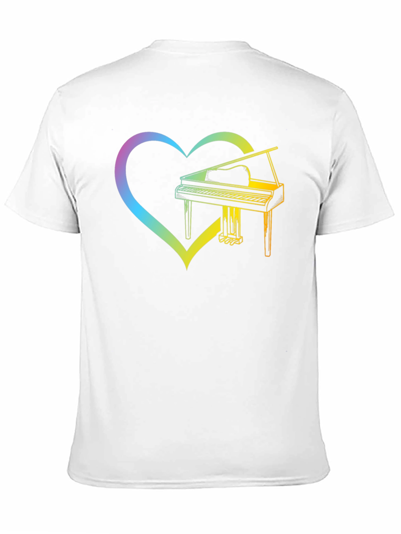 Rainbow Piano Heart Graphic Tee