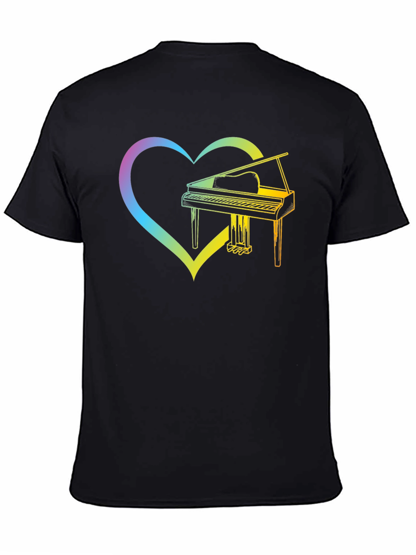 Rainbow Piano Heart Graphic Tee